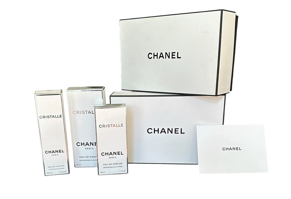 CHANEL Gift Boxes Christalle Perfume Boxes Black & White Designer EMPTY